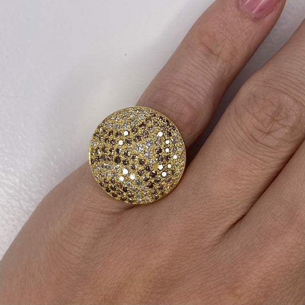 Cartier Paris Jeton Sauvage Cocktail Ring In 18Kt Yellow Gold With 3.18 Ctw In Diamonds