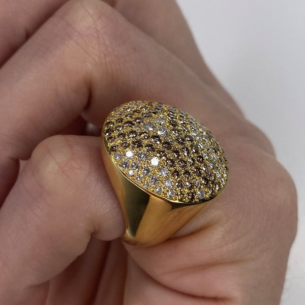 Cartier Paris Jeton Sauvage Cocktail Ring In 18Kt Yellow Gold With 3.18 Ctw In Diamonds