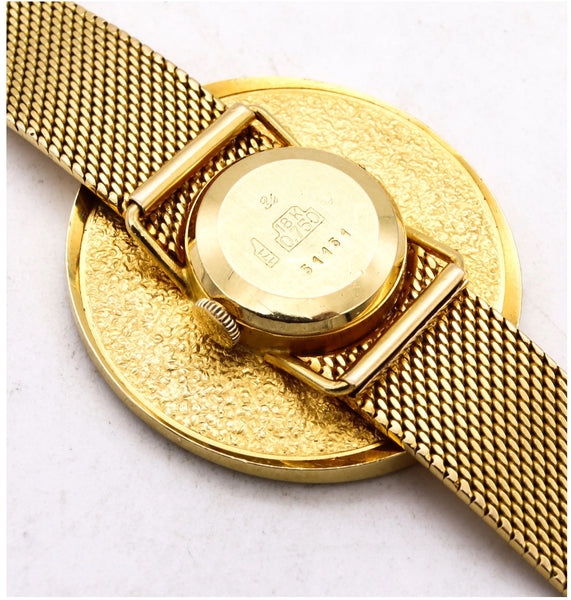 Baume & Mercier Piaget 1970 Retro Modernist Bracelet Wristwatch In 18Kt With Lapis Lazuli & Tiger Quartz