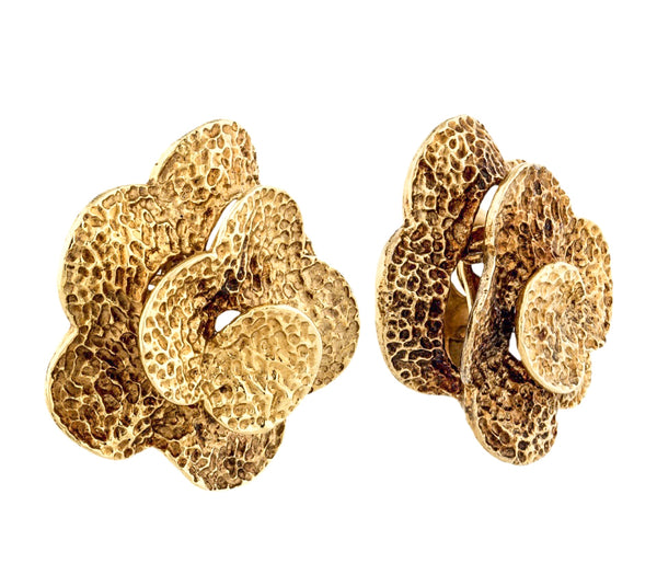 VAN CLEEF & ARPELS PARIS 18 KT GOLD RETRO EARRINGS BY ANDRE VASSORT