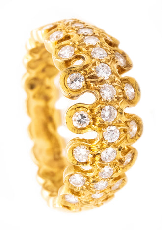 *Soutenijk GS 1970 Netherlands Spiky ring in 18 kt gold with 1.16 Cts in VS Diamonds