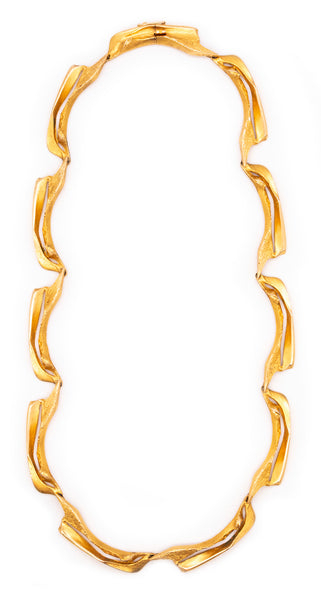 BJORN WECKSTROM 1970 FINLAND ORGANIC NECKLACE IN 14 KT YELLOW GOLD