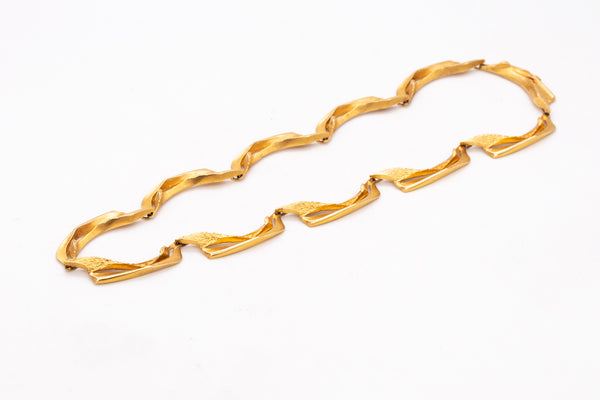 BJORN WECKSTROM 1970 FINLAND ORGANIC NECKLACE IN 14 KT YELLOW GOLD