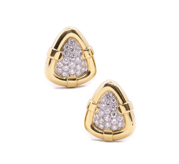 Tiffany & Co. Rare Clips Earrings In 18Kt Gold With 3.84 Ctw Of VS 1 E Diamonds