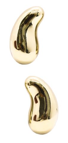 TIFFANY & CO 1970'S ELSA PERETTI 18 KT GOLD LARGE BEANS EAR CLIPS PAIR OF EARRINGS