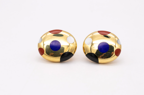 *Tiffany & Co. 1970’s by Angela Cummings Polka dots earrings in 18 kt yellow gold with Gemstones