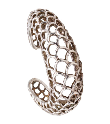 Angela Cummings Studio 1991 New York Geometric Bracelet Cuff In .925 Sterling Silver